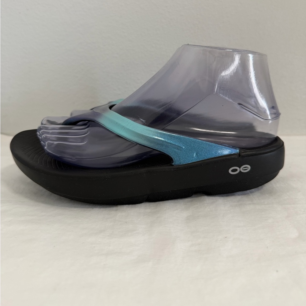 Oofos thong sandals flip flop blue-purple size 6 - Picture 7 of 9